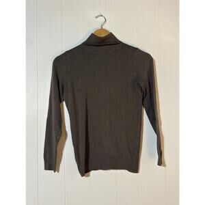 Ann Taylor Ribbed Knit Mock Neck Long Sleeve Top Gray Size S